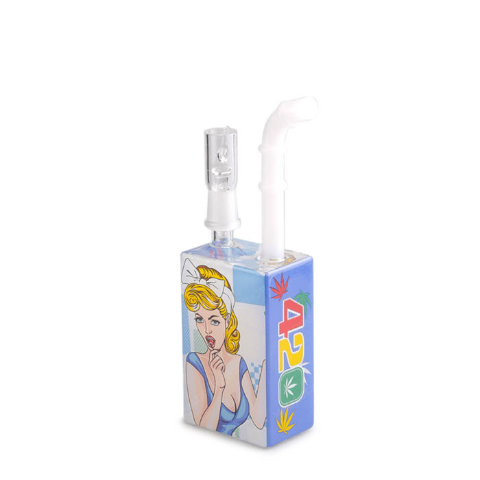 Bong de Vidro Abdz Gold - Juice Box Pin-Up Woman