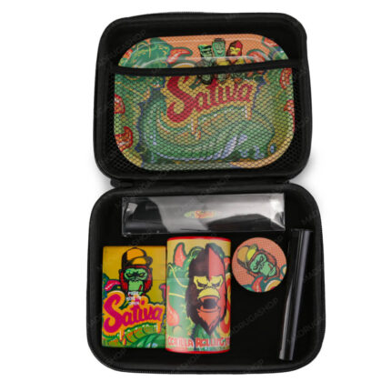 Kit Gorilla Rolling Stars Sativa (Dichavador, Pote Hermetico, Cigarreira, Bolador, Mocó e Bandeja