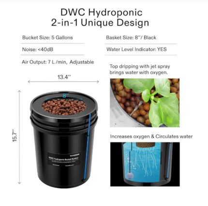 Kit DWC Hidropônico de 5 Galões (18,9 L) - 4 Plantas